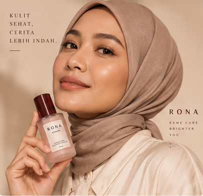 Campaign beauty dengan model berhijab